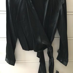 Real clothes Silk tie waist top